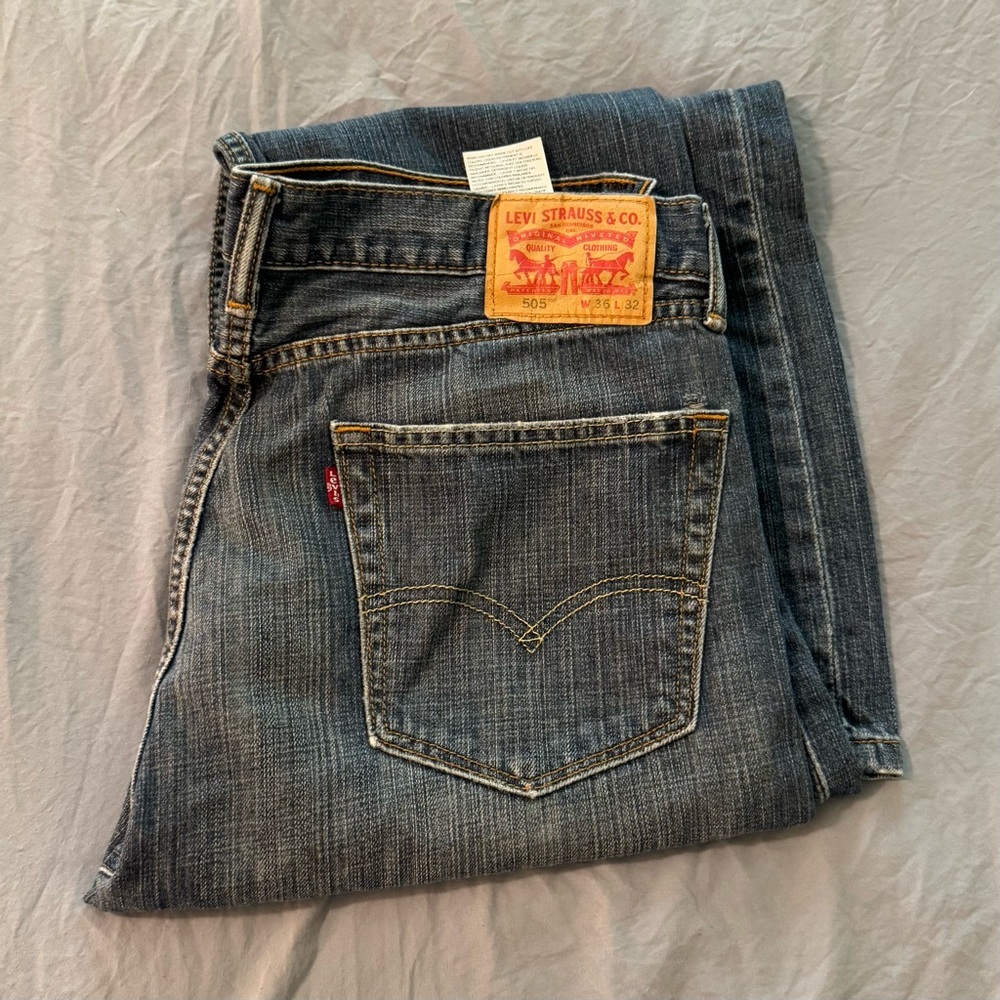 Levi’s 505 Regular Fit‎ Men’s Jeans Size 36x32 100% Cotton